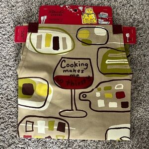 Blue Q Cotton Apron Cooking Makes Me Thirsty Wine
